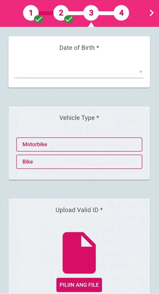 Form and Valid ID