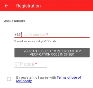 Step 3: Enter mobile number and OTP code that will be sent to your mobile number. 