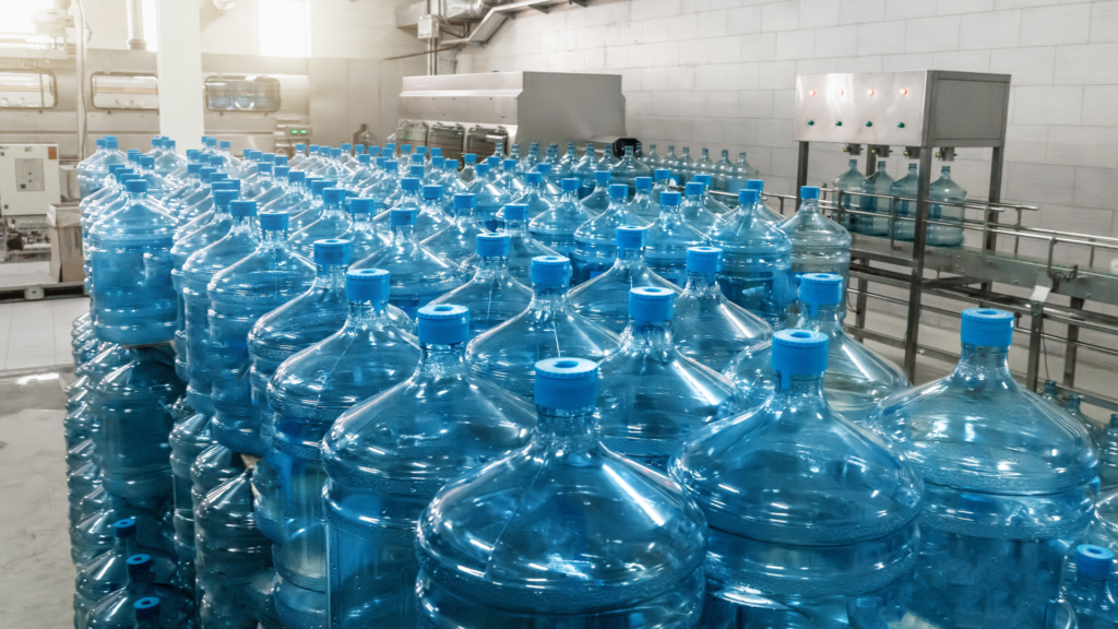 Round water gallons in a water refilling station business